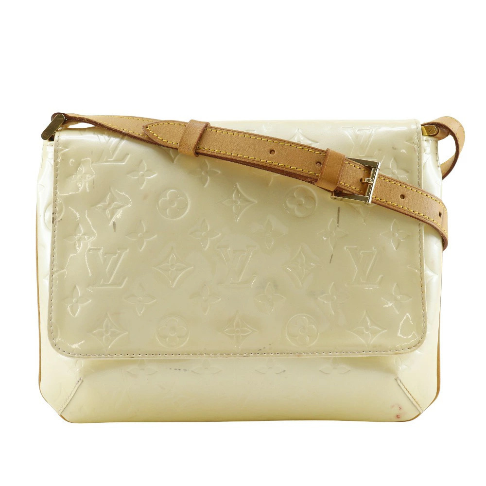 Louis Vuitton Thompson Street Shoulder Bag Vernis Perle Off White Magnetic